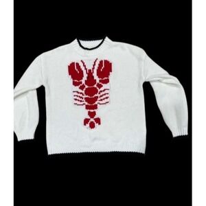 Womens Lobster Sweater Nautical Coastal Fisherman Knit New England Preppy Style